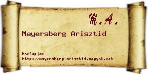 Mayersberg Arisztid névjegykártya